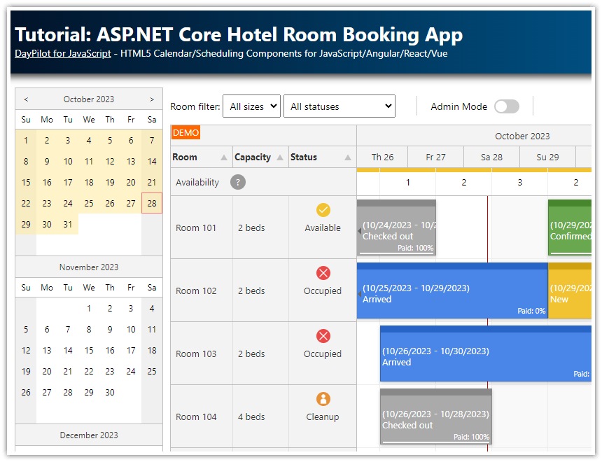 ASP.NET Core Hotel Room Booking App